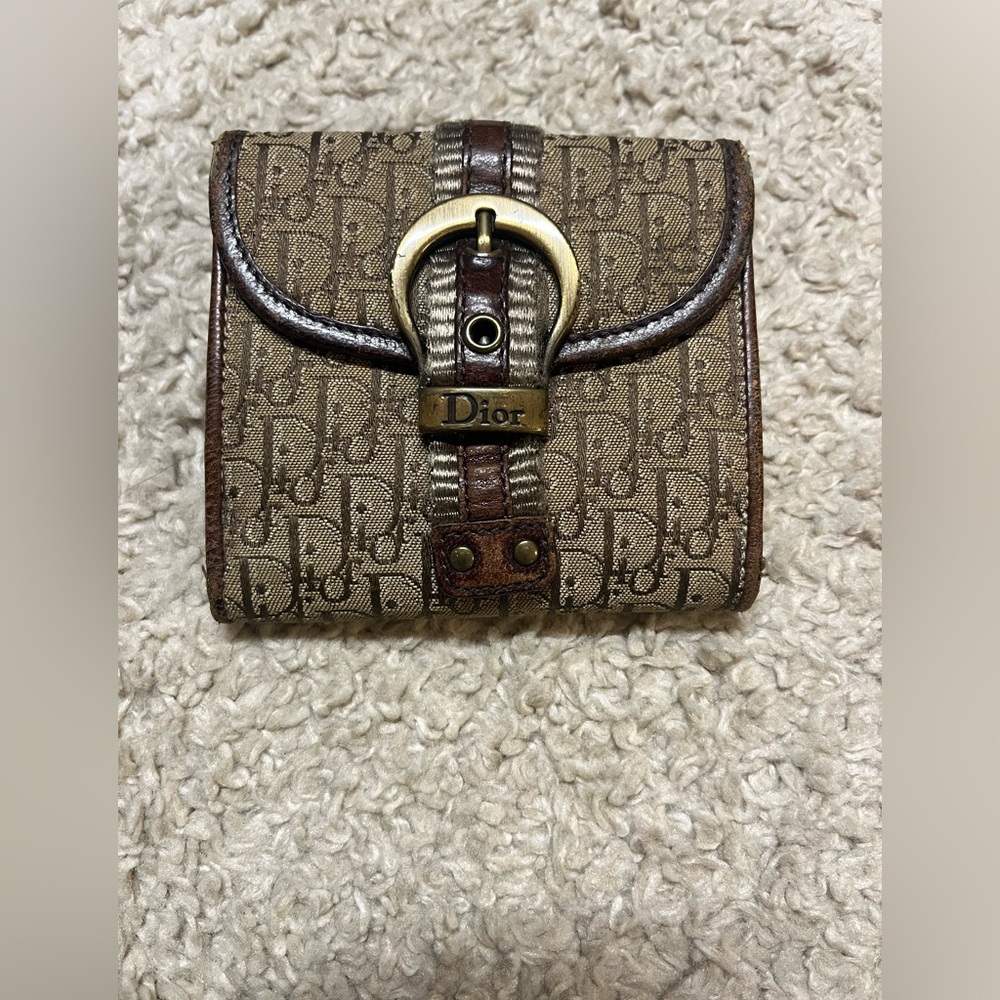 Dior Beige Trotter compact wallet